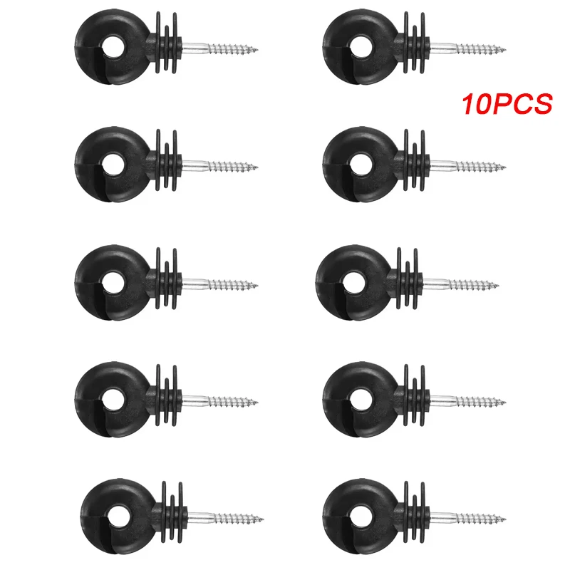 10PCS  Wood Post Screw-in Ring Insulators For Animal Horse Husbandry Electric Fence Insulator Mental Accessories Wooden Post In