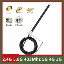 5G 4G LTE 3G GSM 2.4G 5.8G Dual Band 433Mhz Lora 433M Fiberglass Antenna 600~6000Mhz Omni WiFi FRP Helium Hotspot Miner Aerial