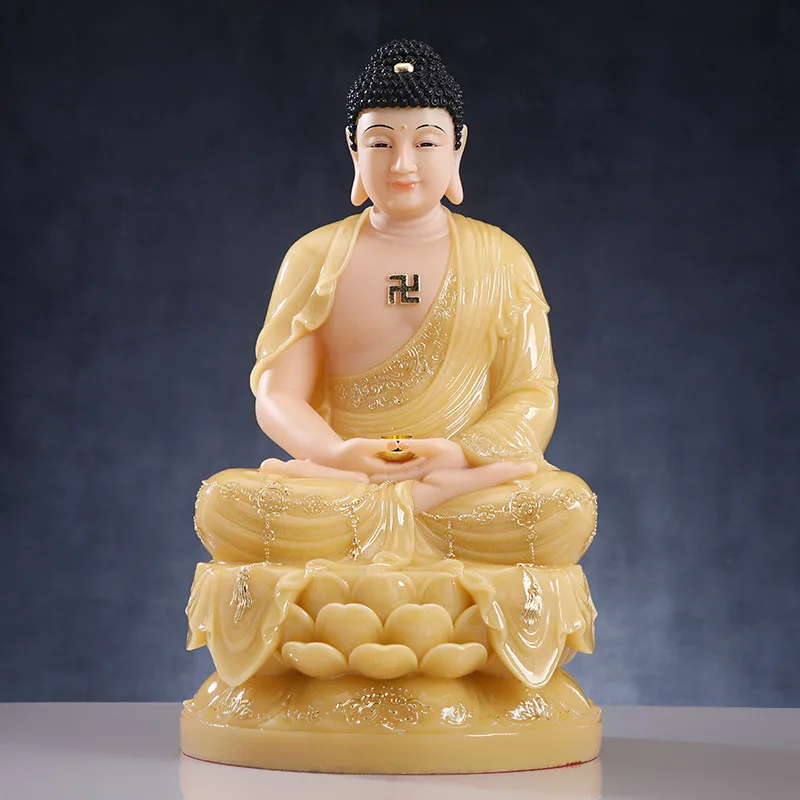 Imagem -04 - Estátua de Buda em Mármore Branco Amarelo Buda Shakyamuni Guanyin Kwan-yin Escultura Ksitigarbha Tamanho Grande 49cm40cm30cm