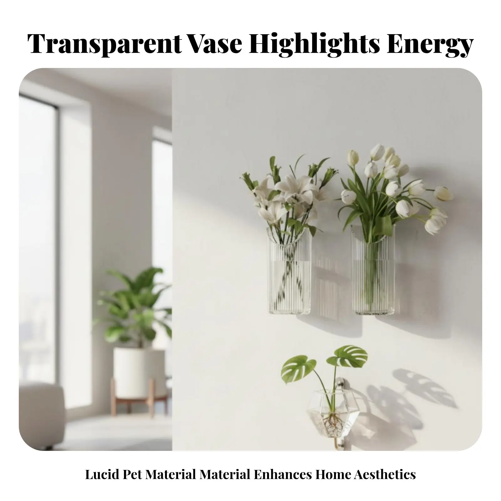 

Прозрачный ребристый настенный гидропонный контейнер для растений, экономящий пространство, для любителей DIY, для прихожей, спальни