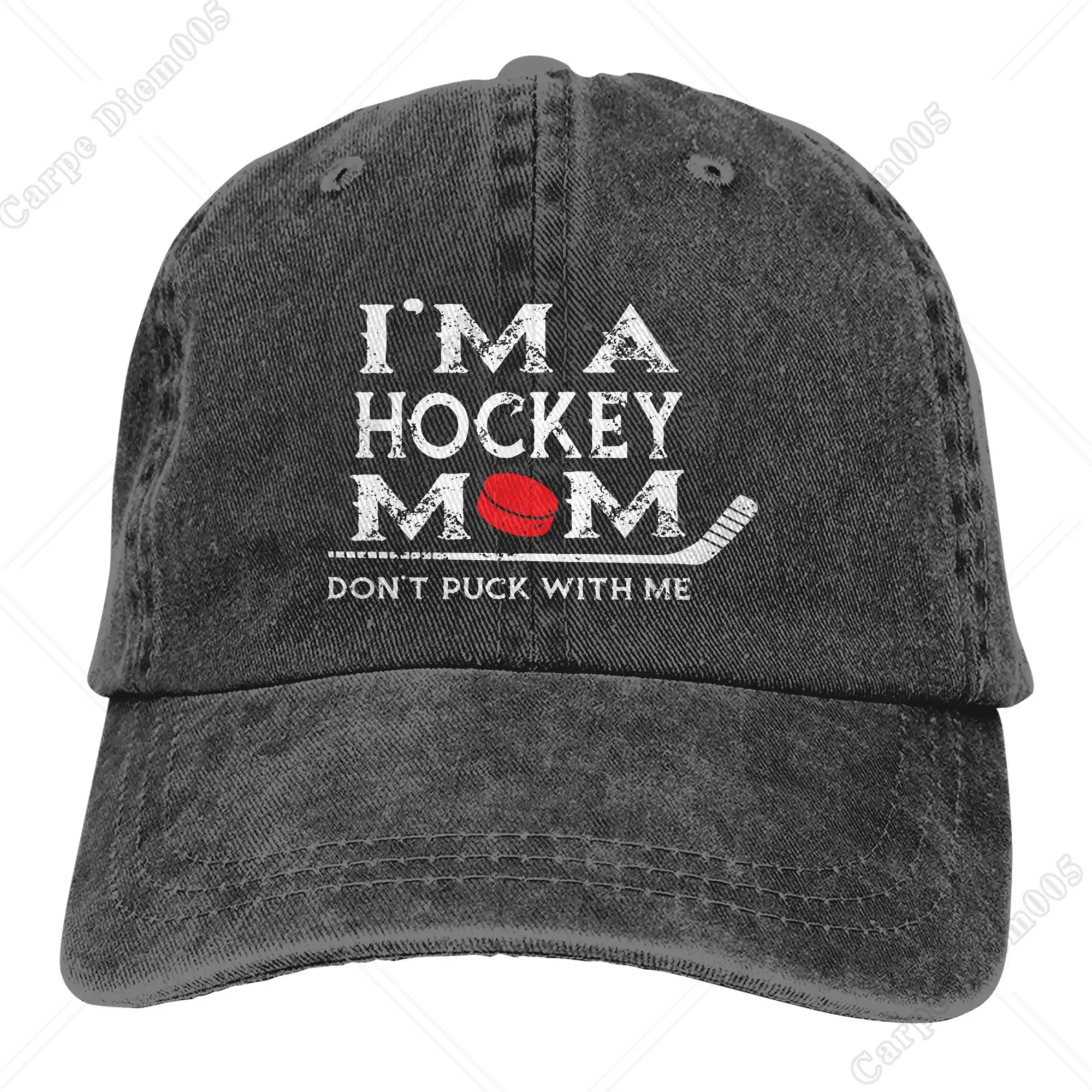 

Hockey Mom Hats for Women Denim Cap Adult Adjustable Cowgirl All Seasons One Size Lightweight for Outdoor Sports Travel