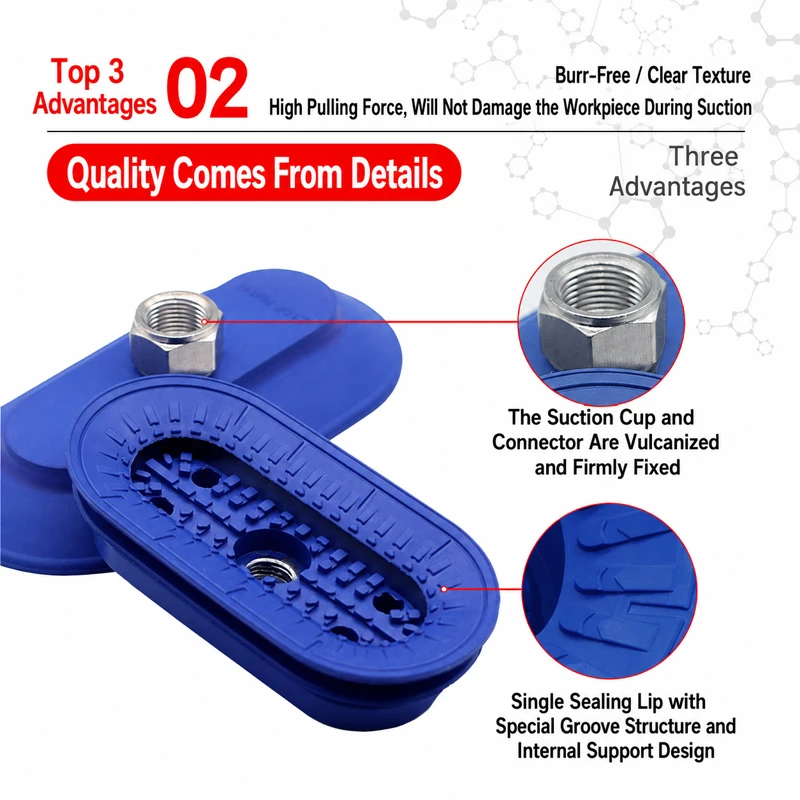 SAOF-50X16 SAOB-60X30 Oval Shape Robotic Arm Vacuum Suction Cup With Connecting Rod For Handling Metal Sheets Pneumatic Lifter