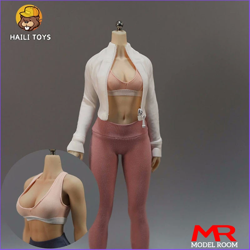 HAILI TOYS 1/6 Female Zipper Tops Leggings Sprots Yoga Clothes Model Fit 12'' TBL S53A S10D S46A Soldier Action Figure Body Doll