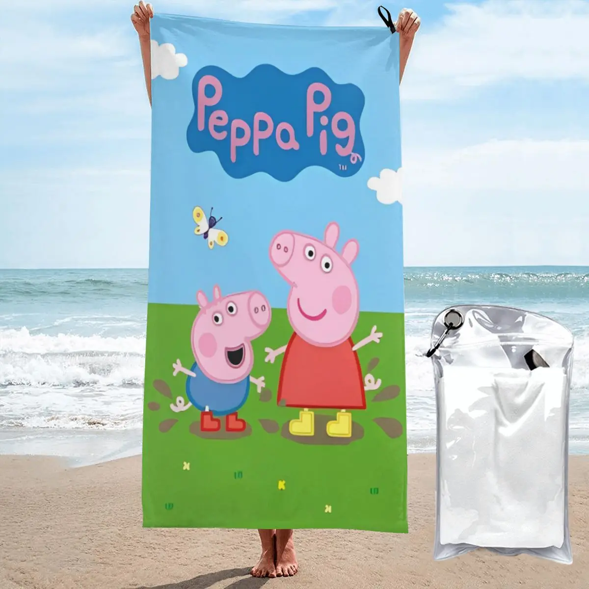 Peppa Pig Accessories Pool Beach Towel Summer Microfiber Shower Towel Sand Free Quick Dry Surf Towels