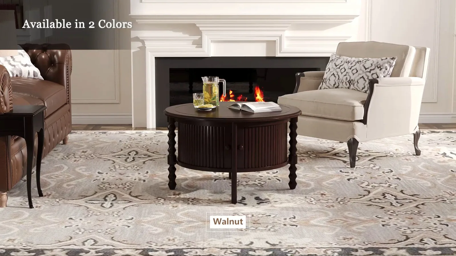 طاولات المقهى طاولة قهوة مستديرة عتيقة مقاس 30 بوصة مع أبواب منزلقة طاولة كوكتيل ذات طراز قديم #3