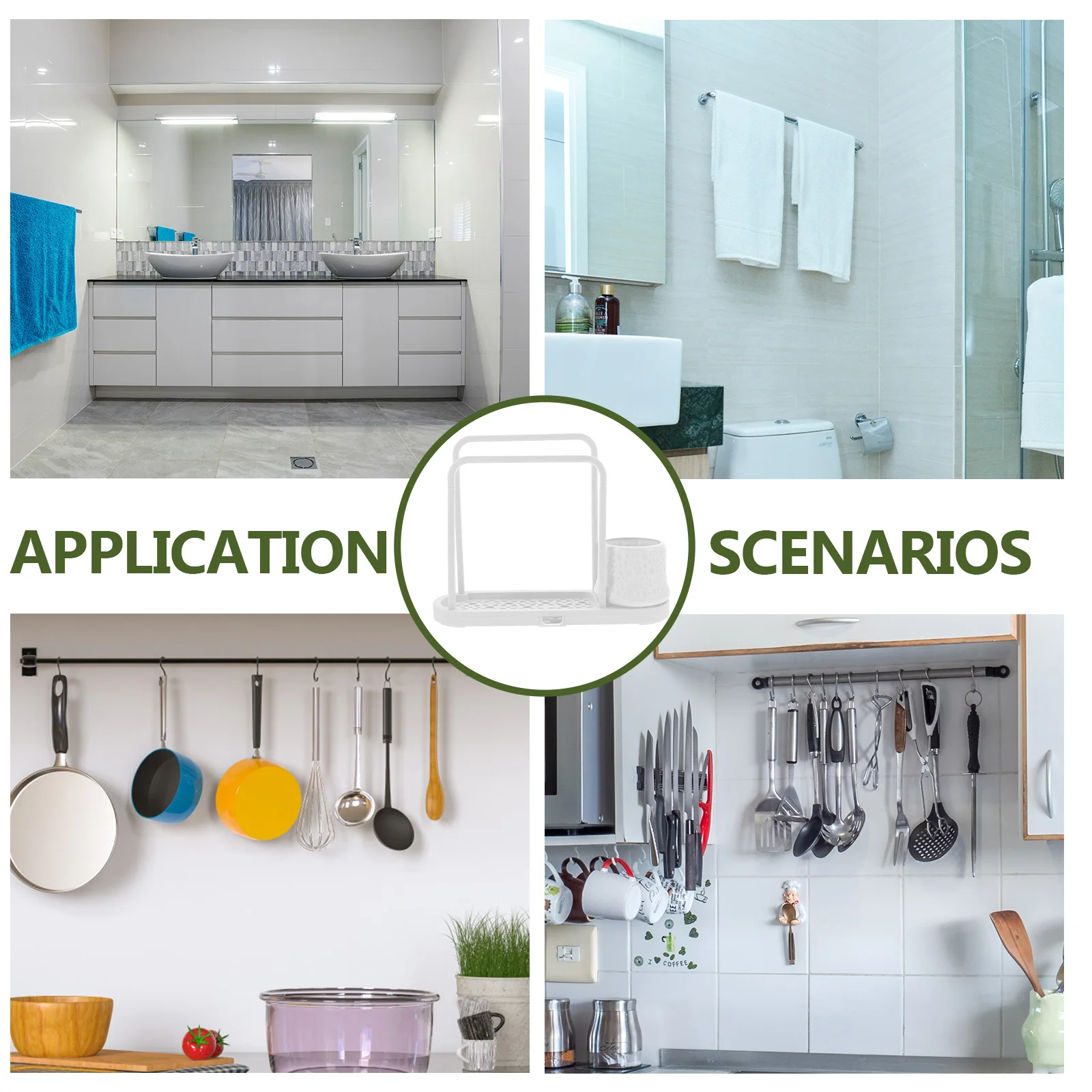 

Drain Rack Stable Reliable Multi-Use Dishcloth Holder Kitchen Bathroom Sponge Storage Organizer Sink Countertop Sponge Drying