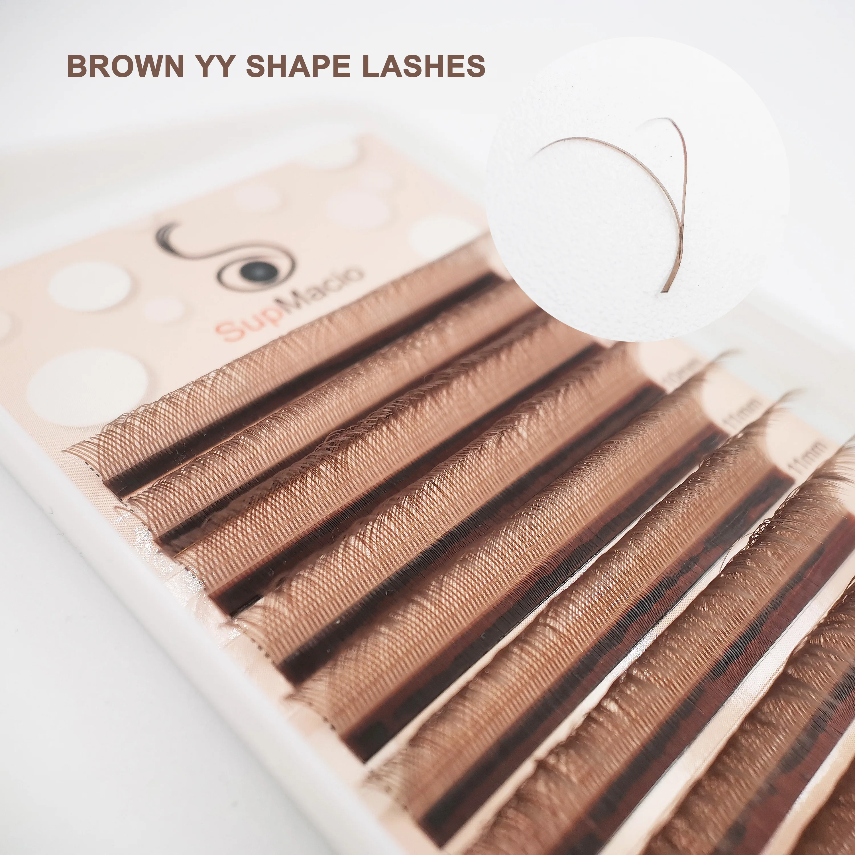 

Supmacio YY Lashes Brown Soft Invividual Eyelashes Y Shape Volume Eyelash Extension Double Tip 2D Eye Lash Cilios YY Wire