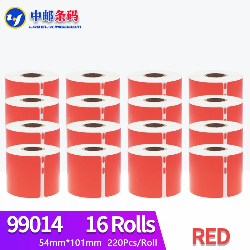 16 Rolls Generic Dymo 99014 Red Color Label 54mm*101mm 220Pcs Compatiable for LW450 Turbo Printer