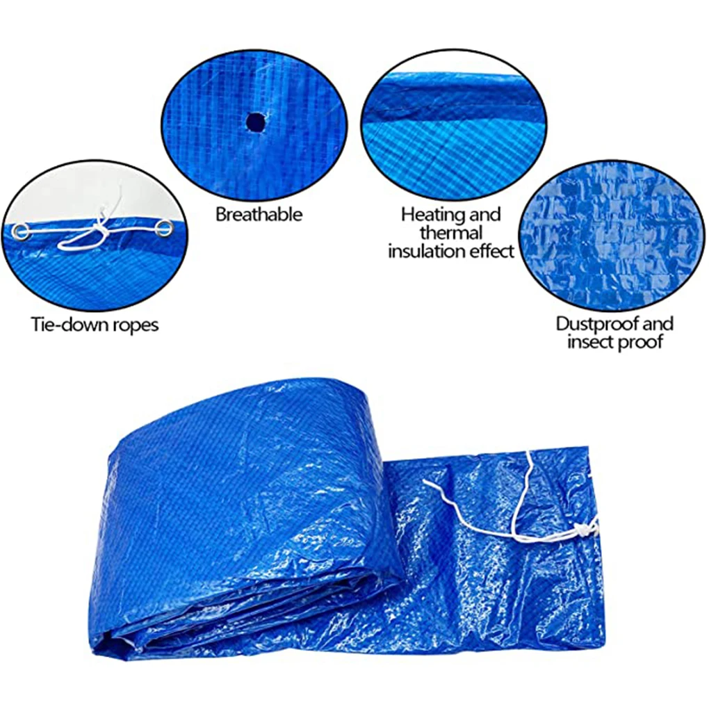 Swimming Pool Cover Rectangle Ground Pool Protector PVC Waterproof Dust-proof Rain Cloth, 260x170cm