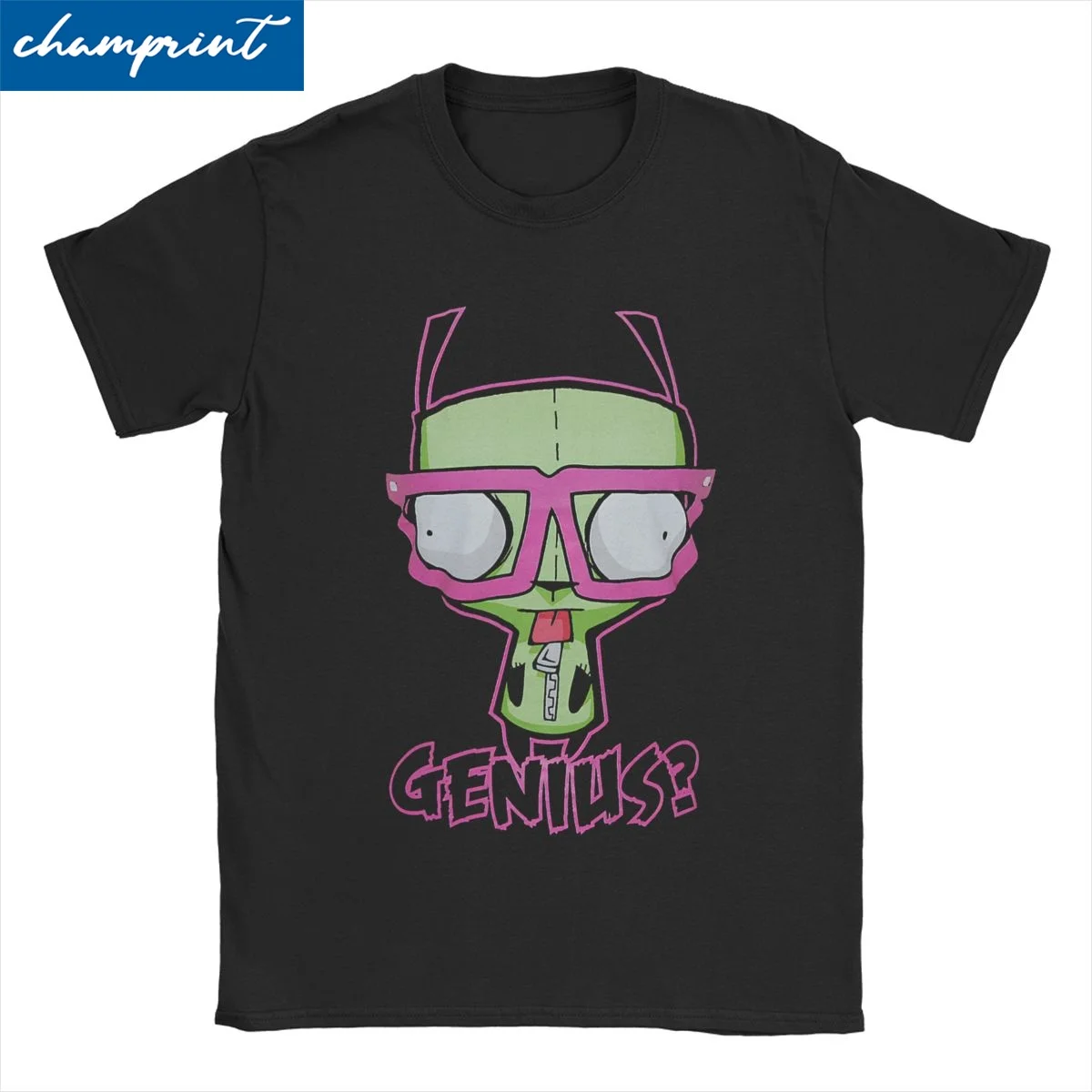 Crazy Kawaii Invader Zim T-Shirts for Men Women Crewneck Pure Cotton T Shirt Short Sleeve Tees Graphic Printed Clothes