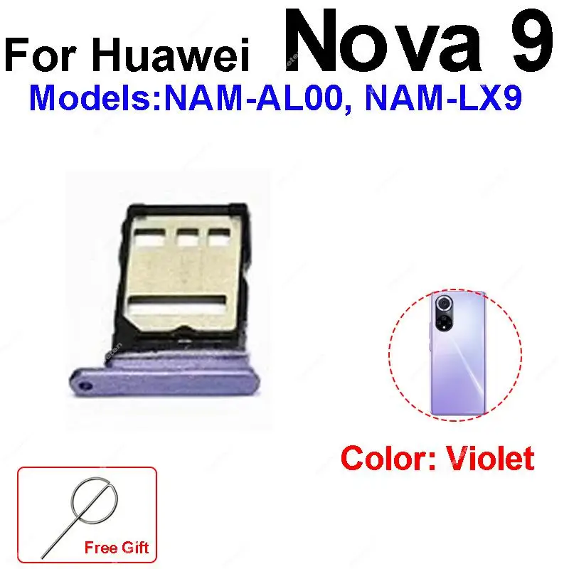 SIM Card Tray For Huawei Nova 9 nova 9  Sim Card Holder   Card Reader Adapters Slot Socket Replacement