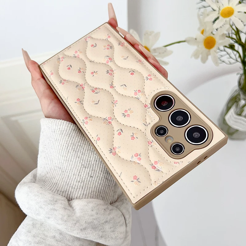 Luxury Leather Floret Bracelet Cover Case For Samsung Galaxy S26 Ultra S25 S24 Plus S23 A36 A56 A25 A35 A53 A54 A15 A16 A17 A26