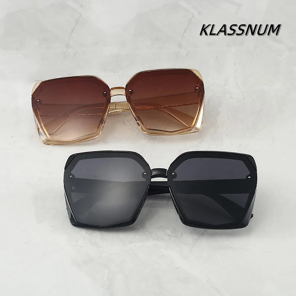 Big Frame Vintage Sunglasses Women Men Brand Design Square Sun Glasses Driving Goggle Polygon UV400 Shades﻿ Eyeglasses Eyewear