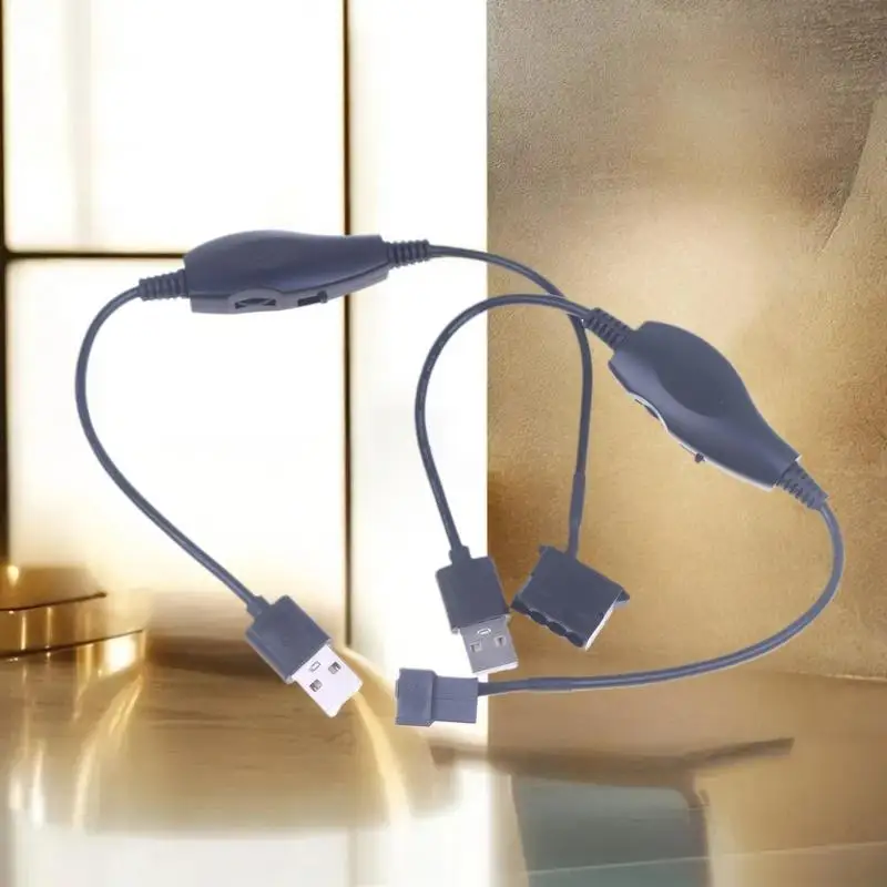 ⭐ USB To 4Pin PWM 5V To 12V Boost Line Fan Power Adapter Connector Converter Cable With Adjust Switch