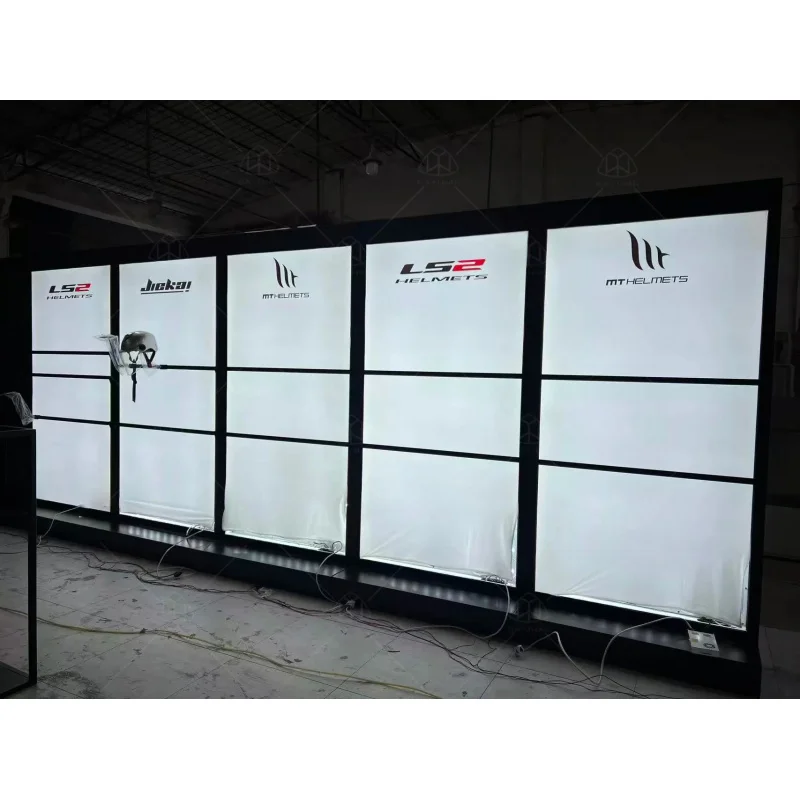custom.Motorcycle Shop Display Rack Shop Fitting Helmet Display Shelves Motorcycle Showroom Stands view 5