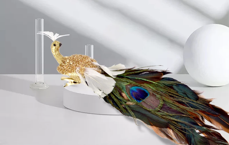 

Christmas tree decoration creative foam simulation gold peacock pendant