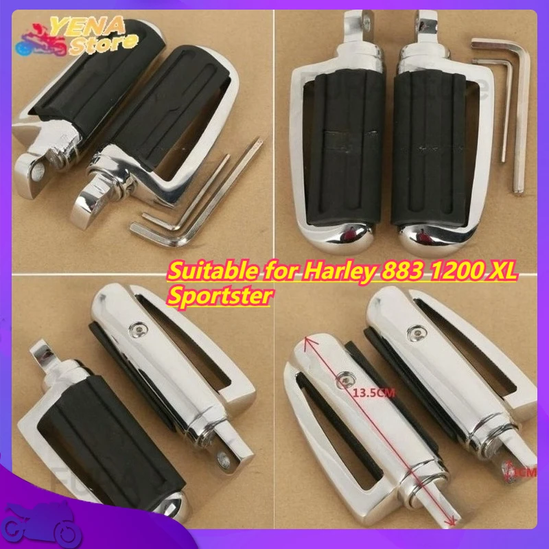 

Suitable for Harley 883 1200 XL Sportster Chrome Mini Foot Pegs Aluminum Footrests