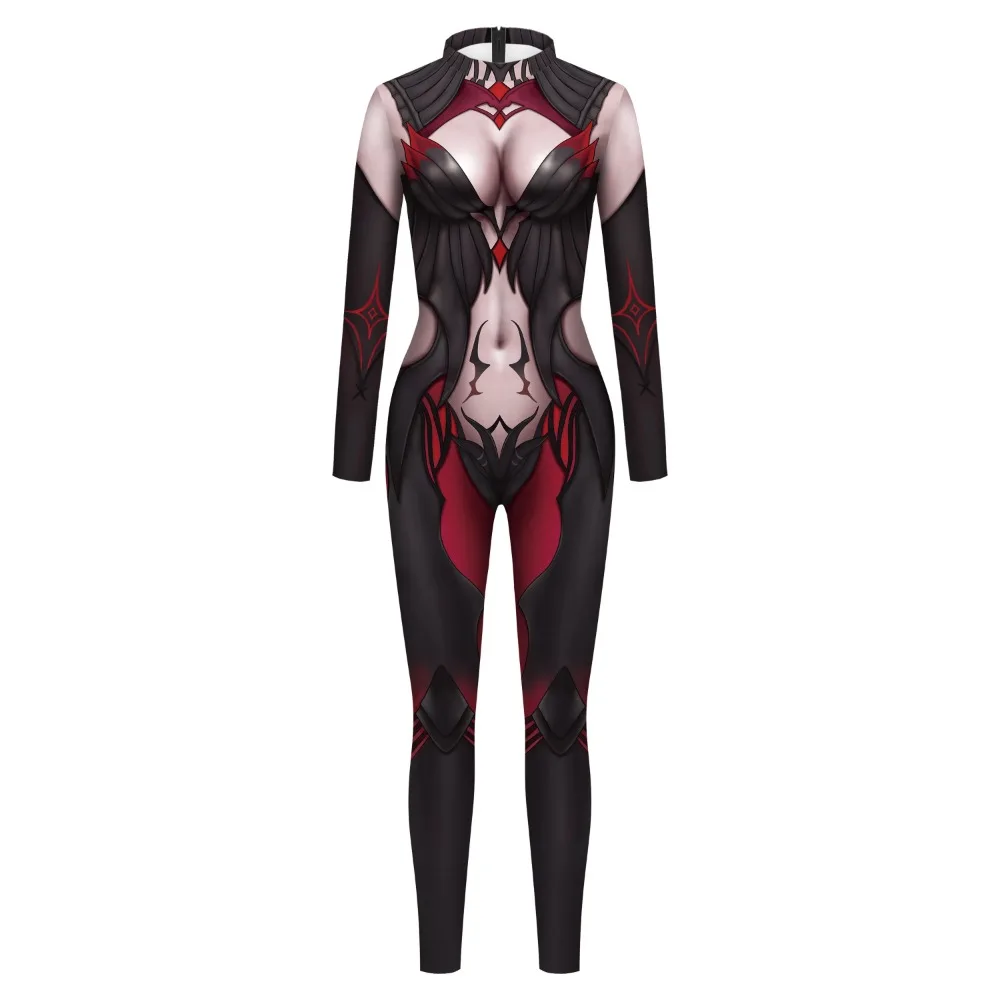 Disfraz de Cosplay con estampado 3D para mujer, traje Sexy para fiesta de Halloween, Catsuit Zentai, Mono para adultos