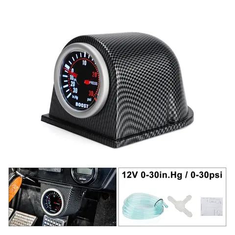 2인치 52mm 범용 신차 터보 압력 게이지 - 0~30in HG 0~30PSI 터보 부스트 LED 라이트 부스트 컨트롤러 호환 도매