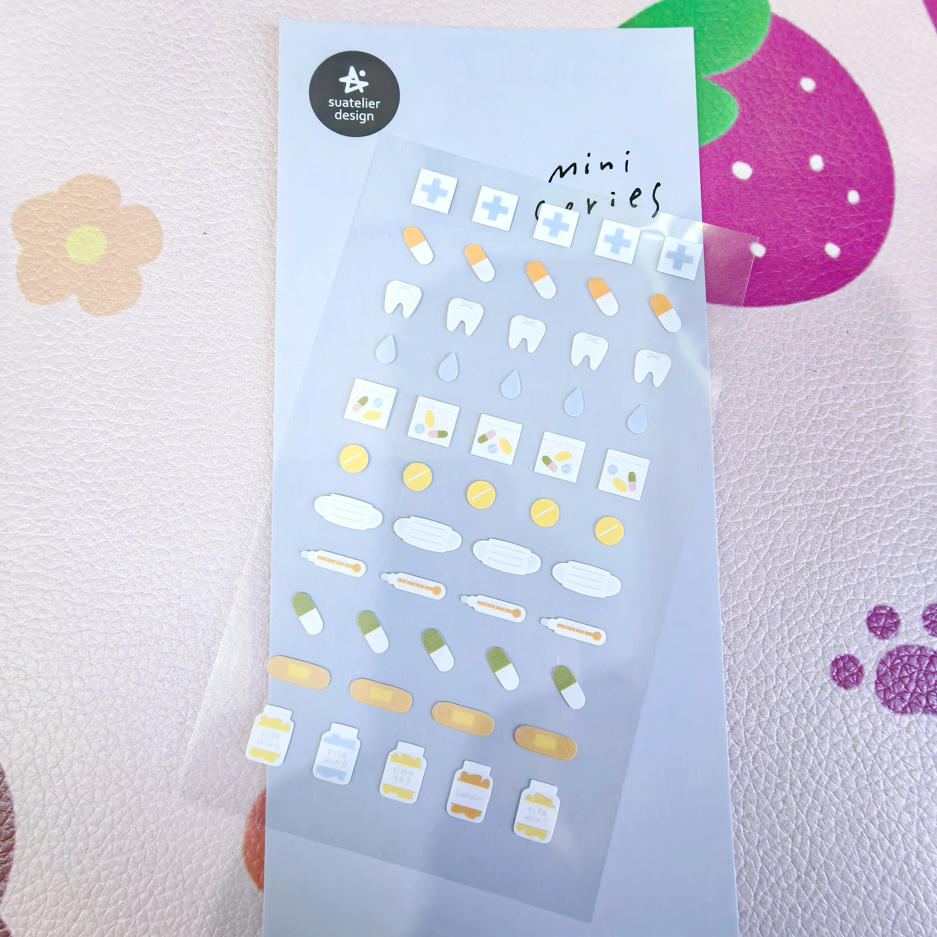 Korean Import Suatelier Mini Hospital Creative Pill Mask Stickers Paper Scrapbooking Diy Journal Decor Stationery Sticker 118