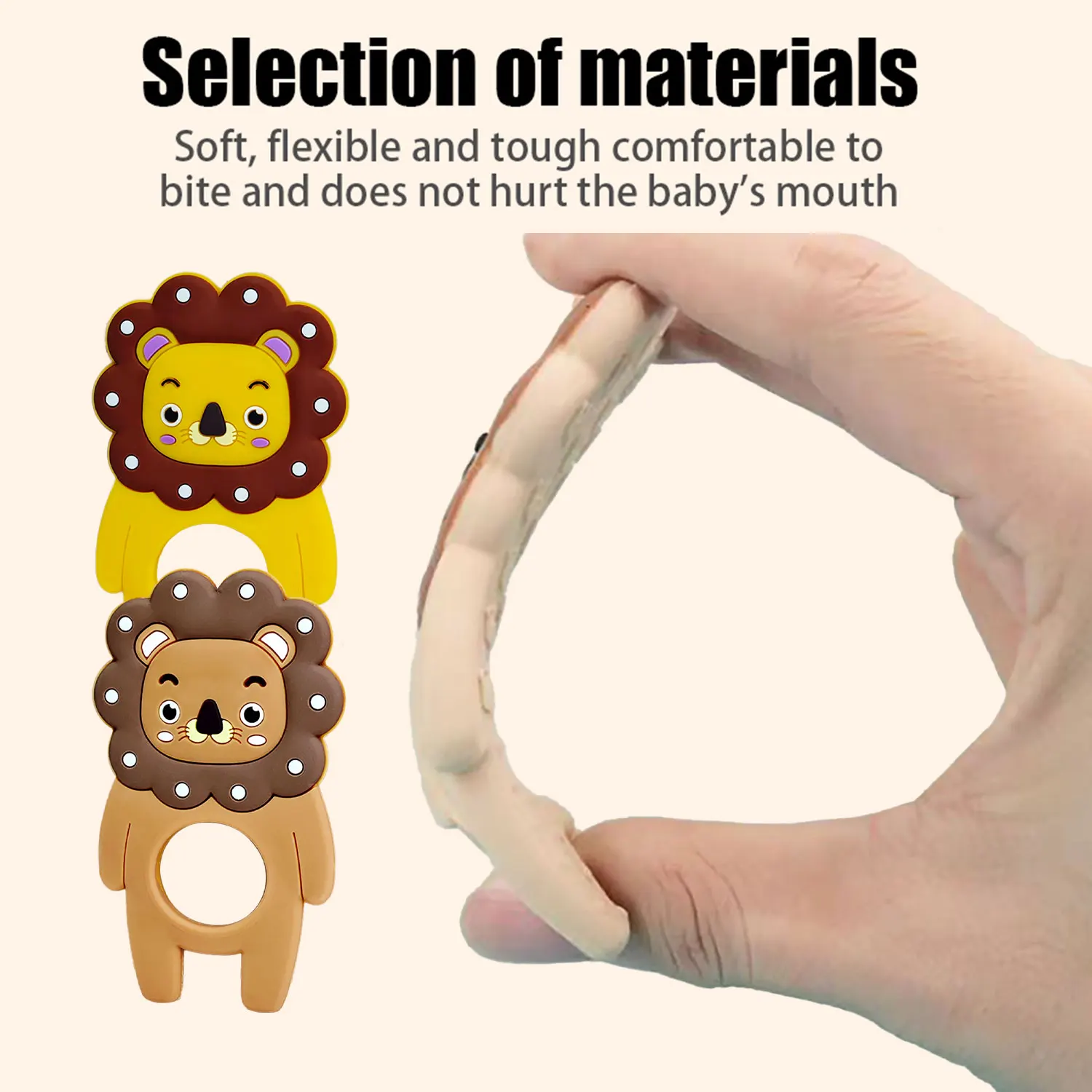 

1Pcs Newborn Teething Toys, Soft and Safe Teether Toys for Kids, Animal Shaped Baby Silicone Teether, BPA Free, Newborn Gift