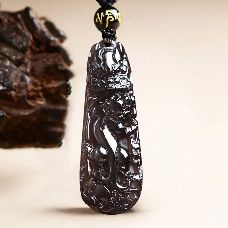 Five Elements Water Pendant Obsidian Pixiu Keychain Dragon Brand Shuize Festival Gua Mobile Phone Pendant Lucky Charms Jewelry