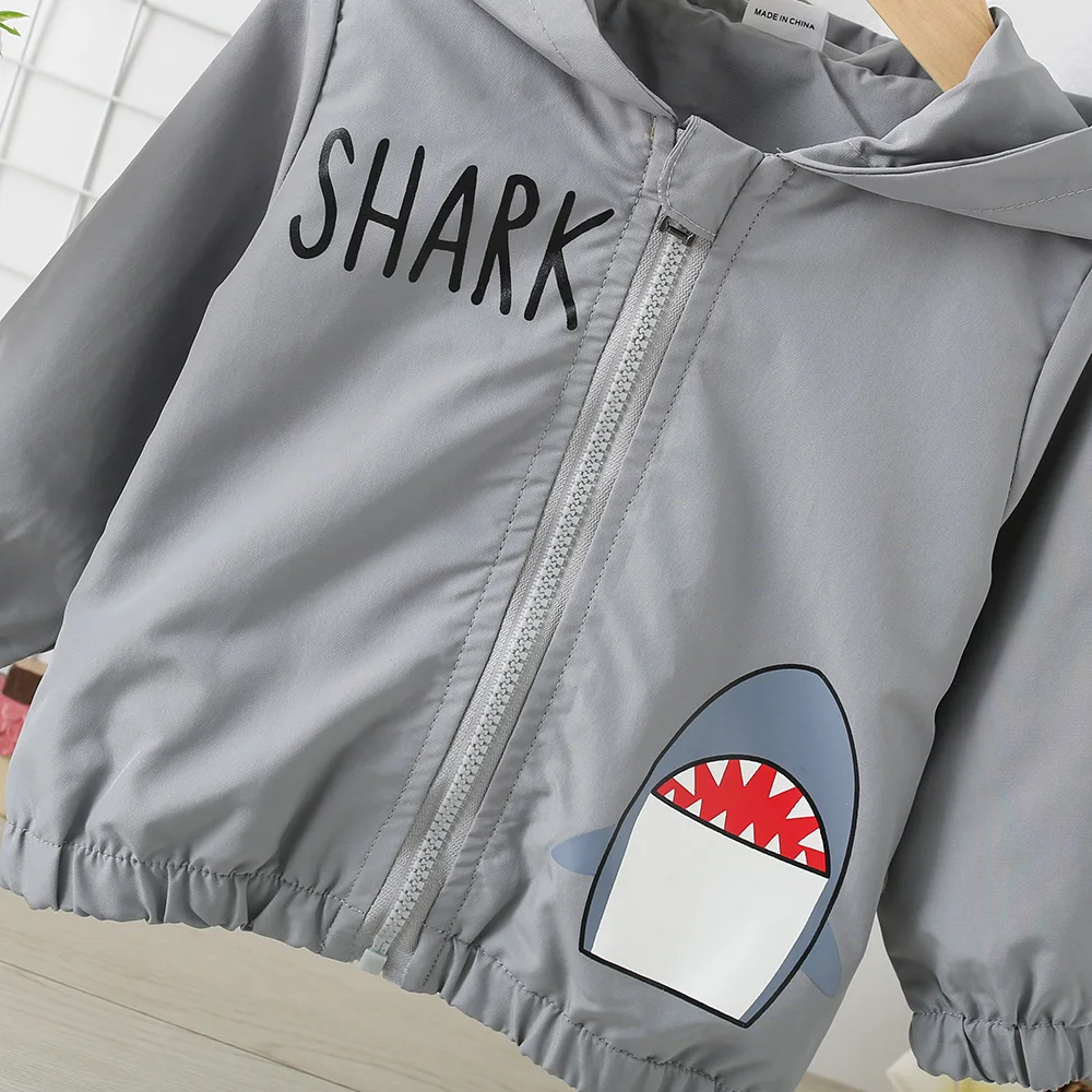 Children\'s Clothing Spring and Autumn Style Stormtrooper Windbreaker Baby Hooded Zippered Sweater Shark Jacket