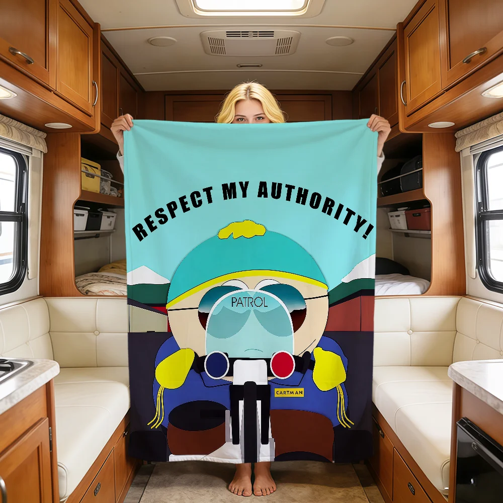 Funny Respect My Authority Meme Art Eric Cartman Soft Warm Plush Blanket Dorm Sofa Living Room Hogar Bedroom Gift Home Flannel
