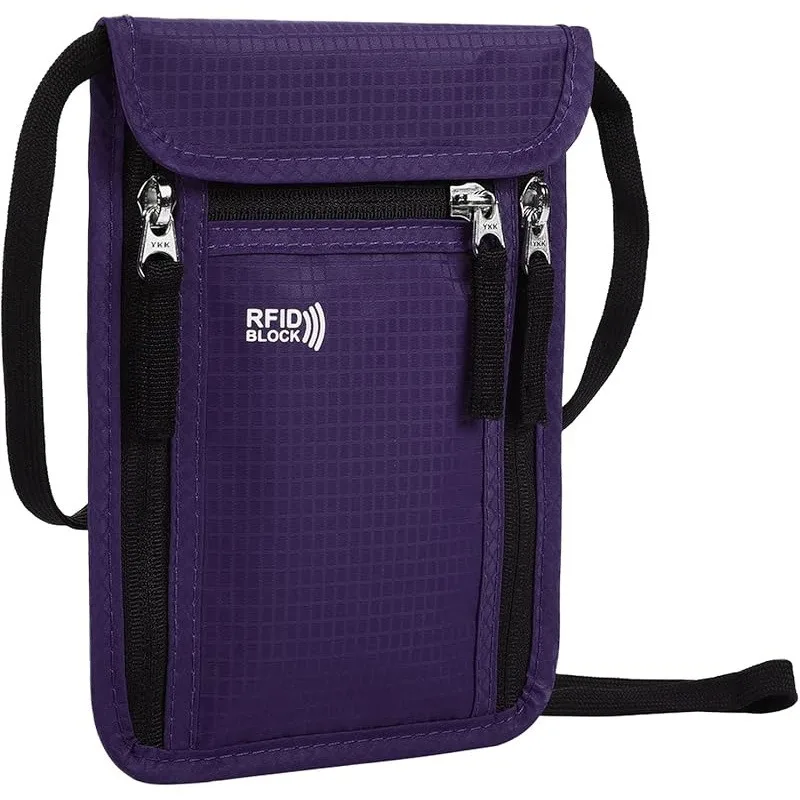 حقيبة سفر، محفظة للرقبة، حامل جواز سفر عائلي، حافظة منظمة مع محفظة جواز سفر RFID، محفظة سفر، ملحقات السفر #6