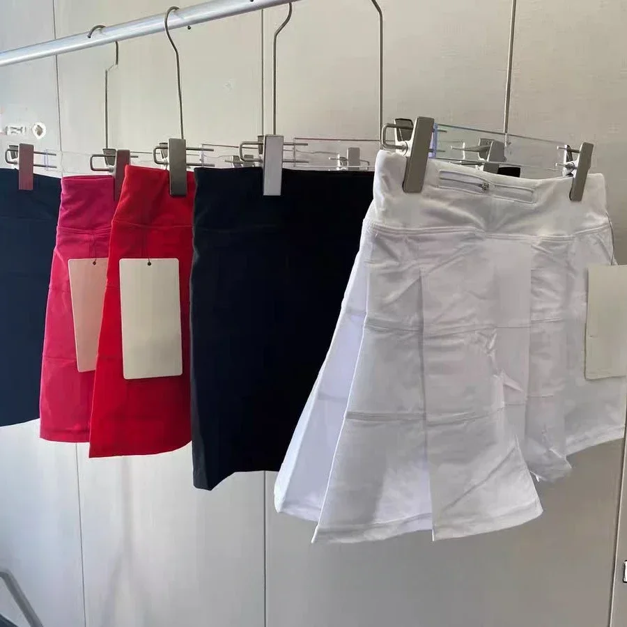 

Lemon Sport Tennis Short Skirt Anti-slip Fake Two Pieces With Lining High Waist Pleated Skirt Pace Rival Yoga Fitness Skirt