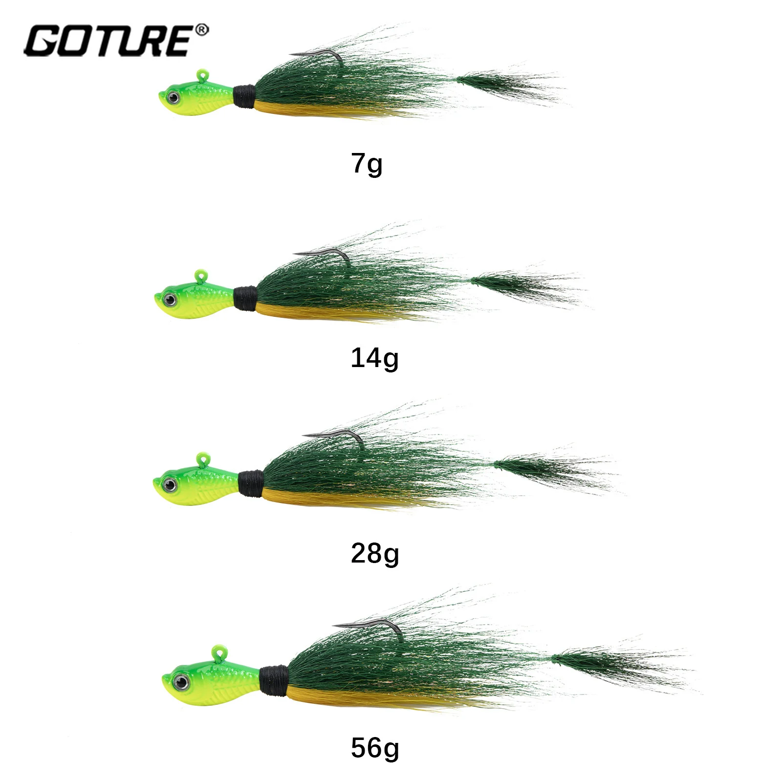 Fishing Lure Jig - Goture 5pcs/lot Bucktail Jigs Head Hook