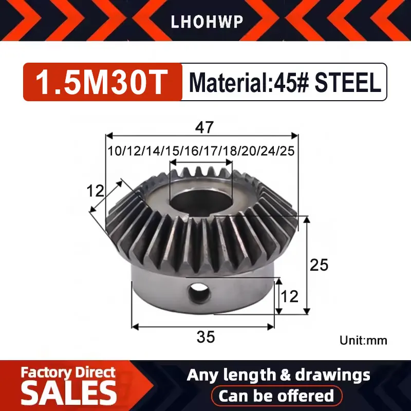 

Inner Hole 10/12/14/15/16/17/18/20/24/25mm Electric Motor Grinder Gears Cnc Quenching Straight Pinion Gear Wheels 45 Steel Metal