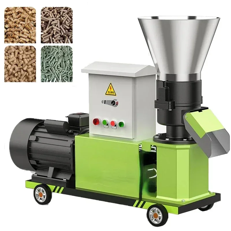 220V/380V 4.5KW-9KW Feed Pellet Machine Biomass Feed Granulator Pelletizer Pellet Press 40-300KG/H Home Animal Feed Ggranulation