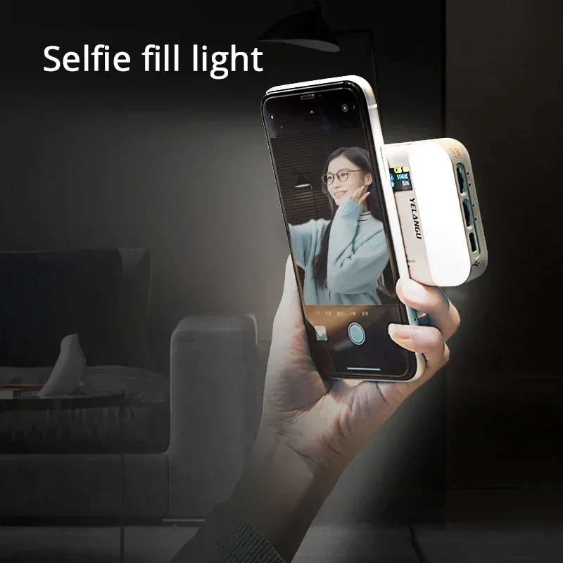 Luz de relleno RGB de carga inalámbrica magnética de doble cara para disparar y selfies de teléfonos móviles-accesorio de iluminación portátil