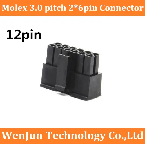 

Molex 3.0 2*6Pin 12Pin male power connector 3.0mm pitch 12 pin Double Row plastic shell connector for PC Cable