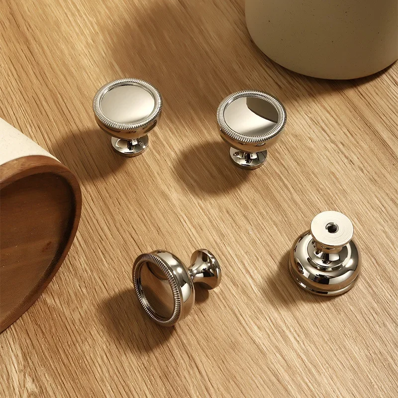 خزانة نحاسية صلبة مصقولة بالنيكل سحب خزانة ملابس/مقبض باب خزانة بفتحة واحدة مقبض درج مقبض أثاث Kitihen