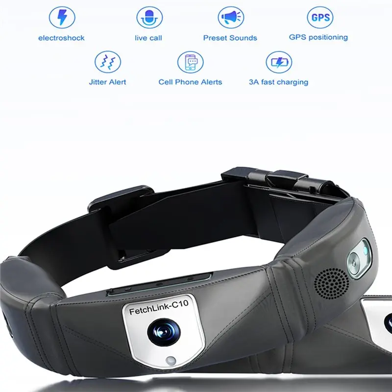 ABZZ-sistema inalámbrico de cerca para perros, cámara GPS para Collar de cerca para perros, grabación y vídeo en vivo, Audio bidireccional para animales de compañía