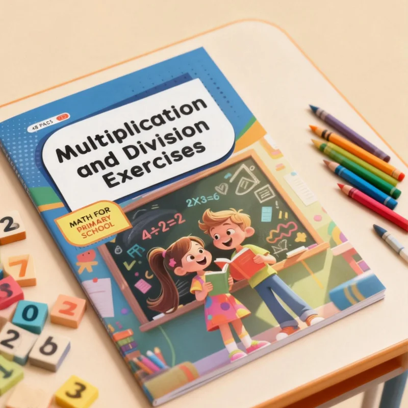 48 Pages, Multiplication and Division Math Problems, Math Exercises, Math Specific Training, Arithmetic Workbook