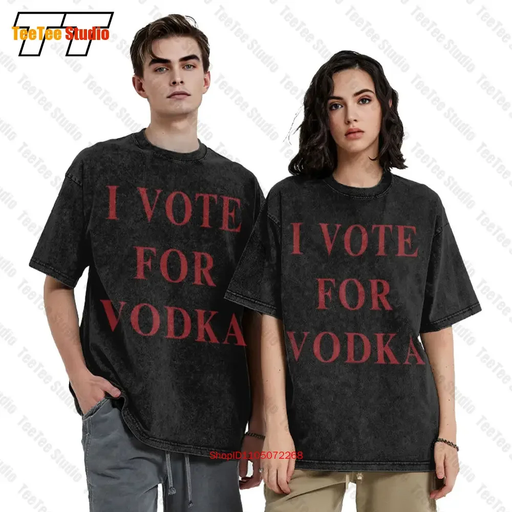 I Vote For Vodka Vintage Oversized T-Shirt T2ZQ