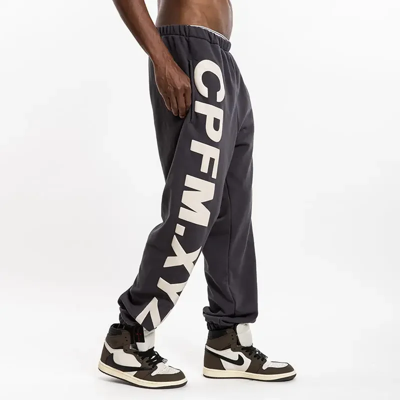 

European and American INS super fire loose hip-hop casual leggings KANYE same XYZ letter printing men's sweatpants