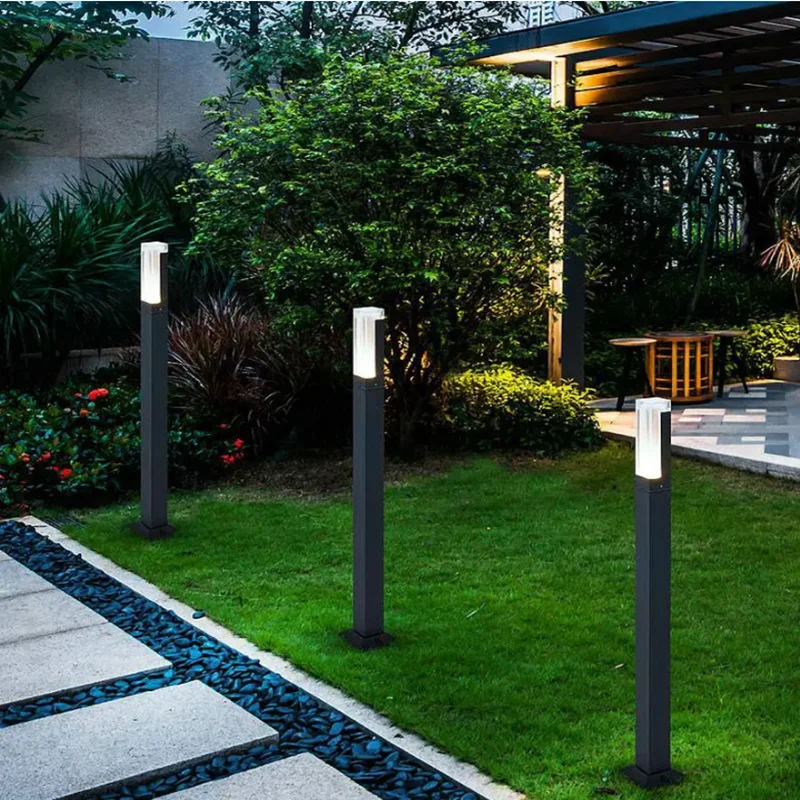 Waterproof IP65 DC12V AC85-265V 12W LED Lawn Lamp LED Garden Light Exterior Bollard Floor Light Path Courtyard Road Lighting