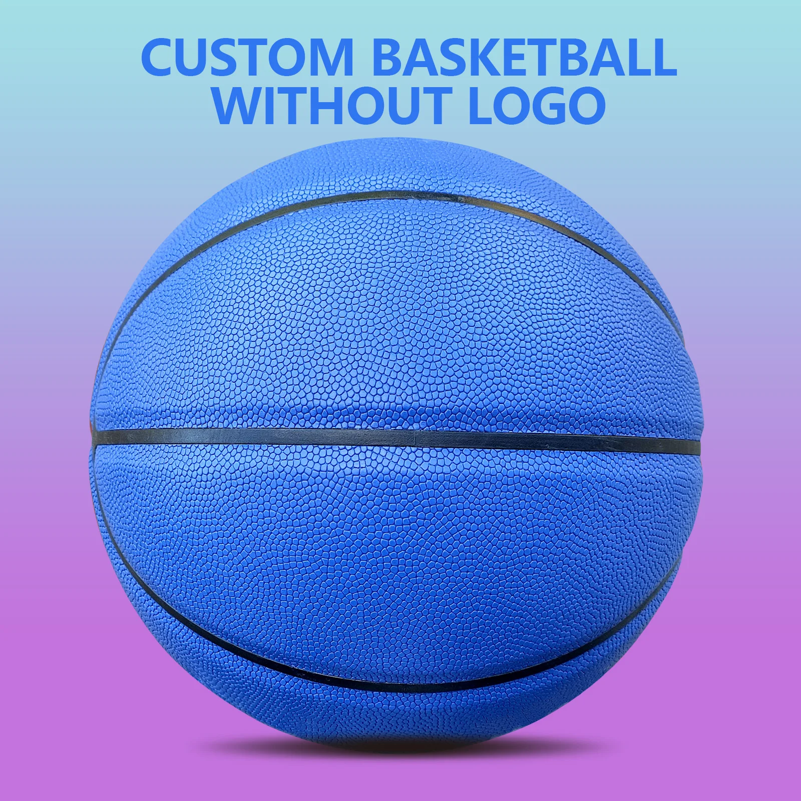 Wear-resistant Composite Leather Indoor Outdoor No Logo Training Basketballs-Standard Size 5 For Kid Game Ball High Quality Blue