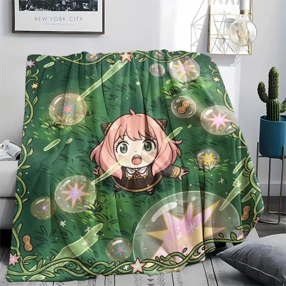 Anya Forger Flannel Blanket Cozy Comfortable Print Warm for Sofa Bed Outdoor Picnic Bedroom Travel.-TING