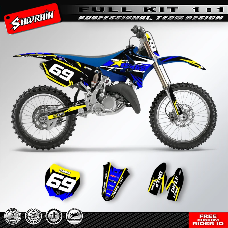 

Наклейка на мотоцикл Sawrain, набор наклеек с графикой команды для YAMAHA YZ125-250 2002 2003 2004 2005 2006-2014 018
