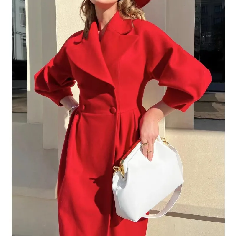 

Трансграничная Европа, осень-зима, новый ретро-стиль, шерстяная куртка с языковыми рукавами и большими лацканами, длинное пальто, независимая станция