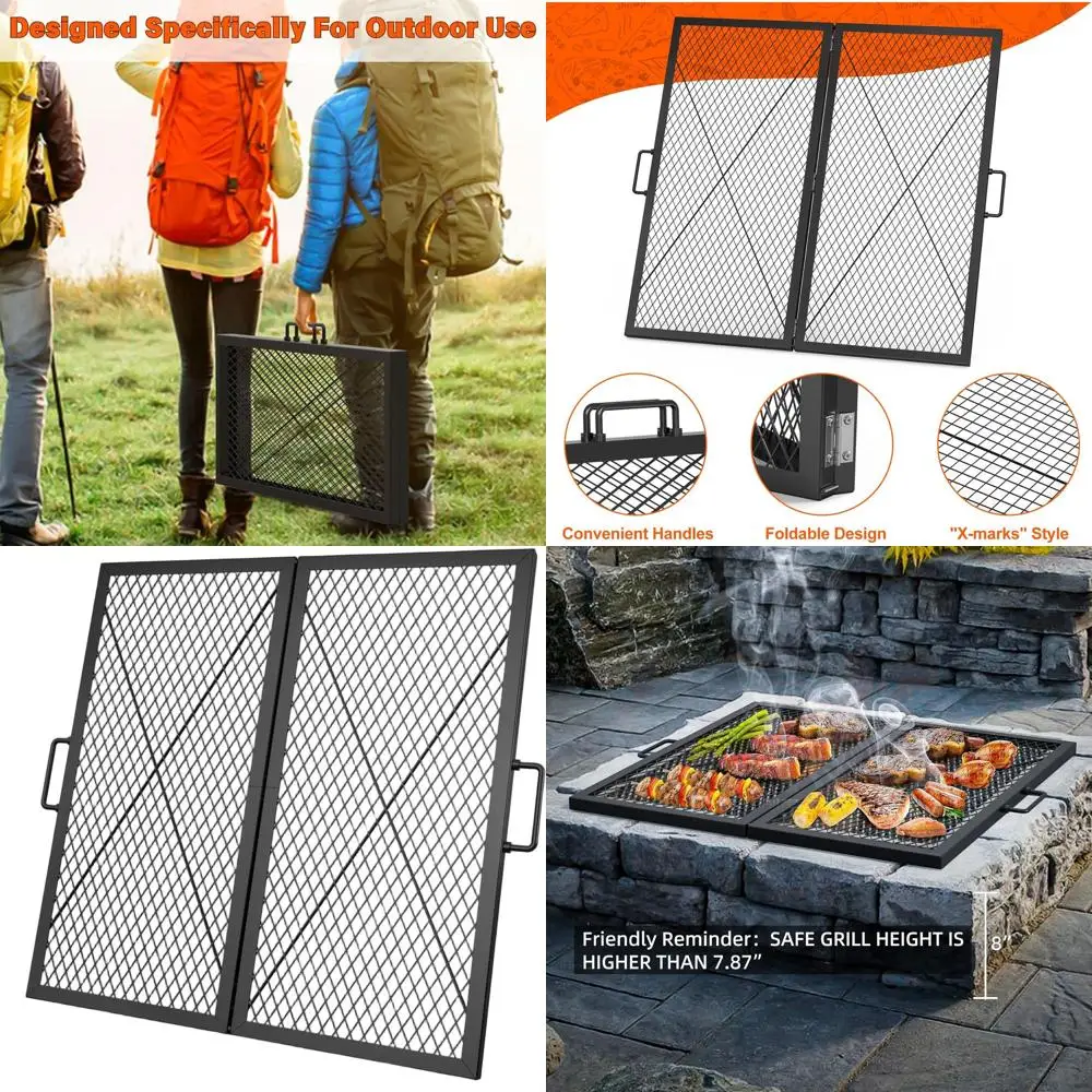 Rejilla de cocina cuadrada portátil para fogones al aire libre, 30 pulgadas, ideal para fiestas de acampada y asar