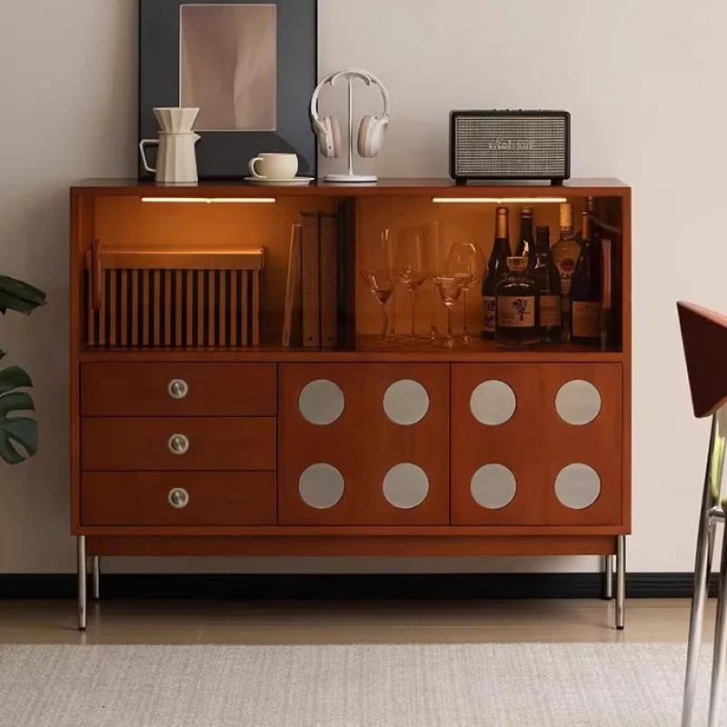 

solid wood dining side cabinet, tea cabinet, living room locker storage cabinet, light luxury glass, wine cabinet