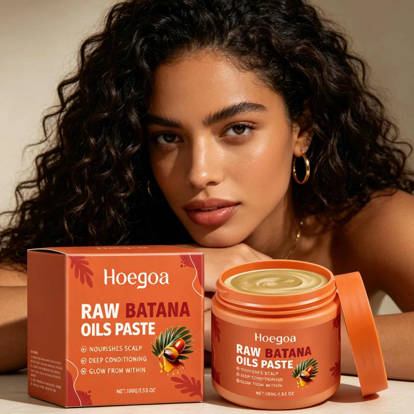 Hoegoa Raw Batana Oil Paste Long Lasting Moisturizing Repair Damaged Hair Smoothing Nourishing Scalp Deep Conditioning Hair Mask