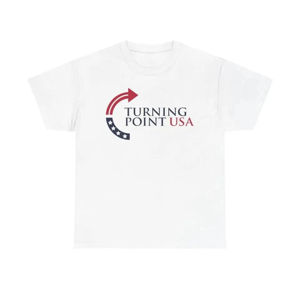 Charlie Kirk Turning Point USA Unisex Heavy Cotton Graphic T-shirt Men's Graphic T Shirts Retro Streetwear High-quality Crew Tee
