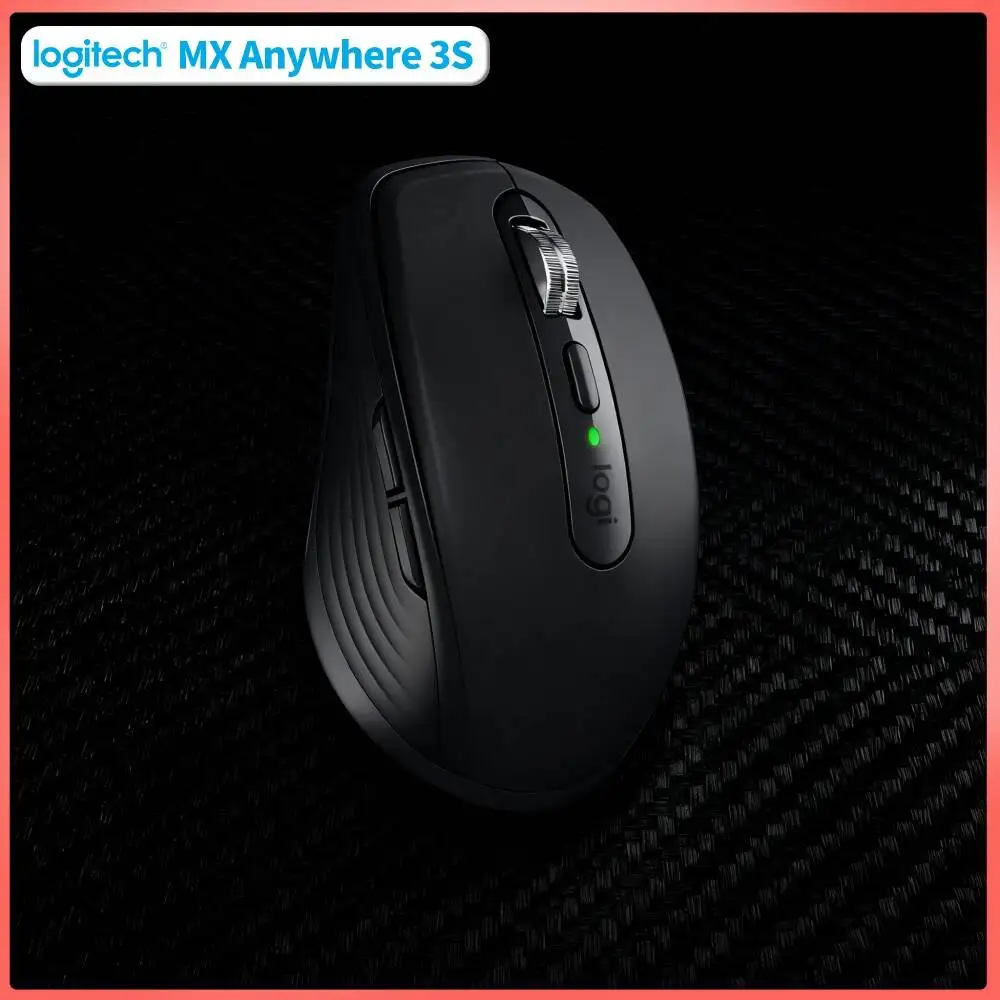 Travel MX Anywhere 3S Mouse - 8K DPI Hyper-Scroll USB-C Quick Charge Compact for Electronics Tour Backpack Laptop Bag Pouch